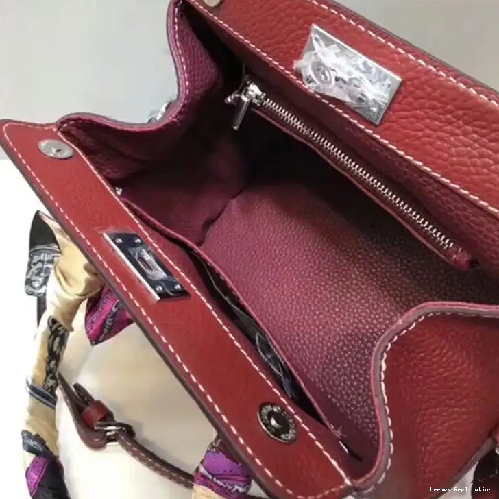 Cheap Toolbox In Palladium Leather Swift Hardware Hermes Bag Burgundy 0409